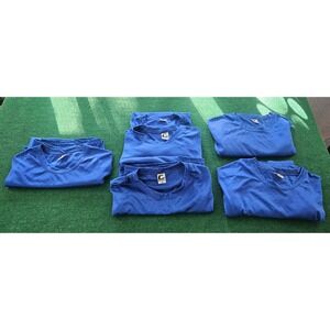 Lot of 6 Blue Performance T-Shirts Lot - Athletic Gym Bulk‎ Sizes S M XL
